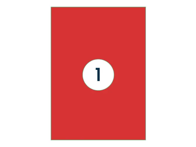 Gekleurde Etiketten 210x297mm A4 Rood 42624 1000 Vel