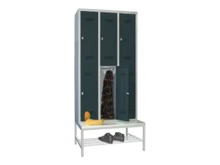 banklocker,dubbeldeks,HxBxD 2150x900x800mm,RAL7035,front RAL7016 - 1