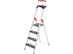 staande trap 4treden XXL treden/platform zwart stand H 0 84m