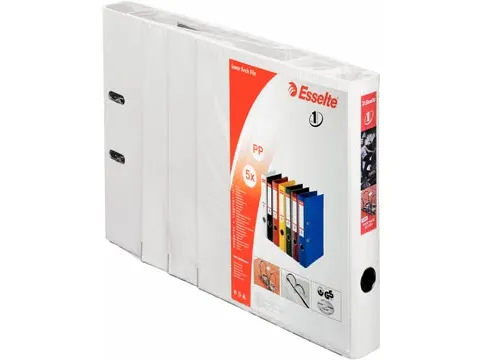 classeur à levier Power N°1, dos de 5 cm, blanc, paquet de 5 pièces