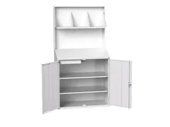 lessenaarkast achterwand 2000x1050x550mm 2 legbord/1lade/plank RAL7035