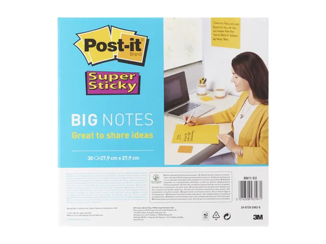 Scrum Big Notes 3M Post-it 27,9x27,9cm jaune
