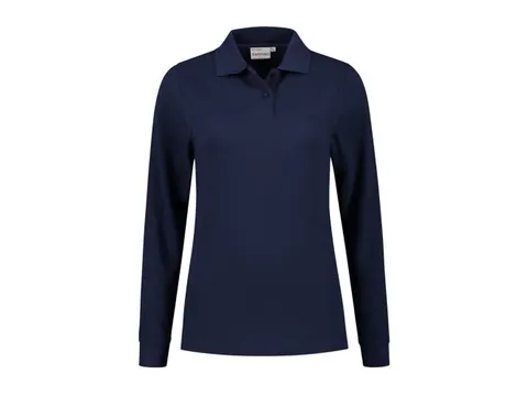 Santino Matt dames polo met lange mouwen, marineblauw, maat XL, per st