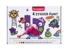 Stickerverf Bruynzeel met 2 sjablonen set à 4 kleuren