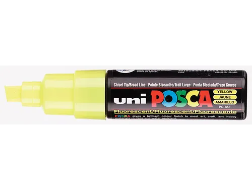 Verfstift Posca PC8K Brede punt 8mm schuin geel