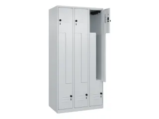 Z-garderobekast,HxBxD 1850x900x500mm,vak B 150/300mm,draaigrendel - 2