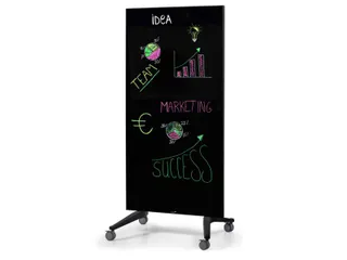 Mobiel Glasbord Zwart Magnetisch 90x175Cm - 6