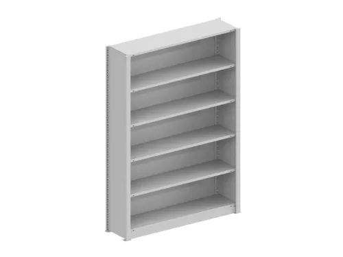 kantoorstelling grondveld HxBxD 1850x1306x335mm 5 OH Stalen Ral7035