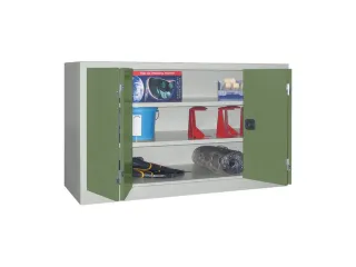 Ruime Vouwdeurkast 1000x1500x400mm 2legborden Ral7035 Front Ral6011 - 1
