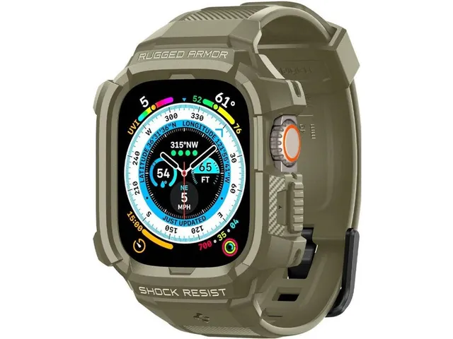 Spigen Case ACS05915Apple Watch Ultra Rugged Armor Pro Vintage Khaki