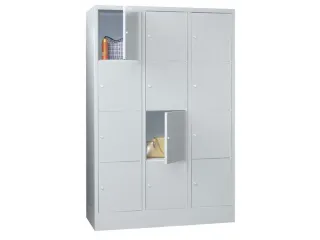 lockerkast,RAL 7035,HxBxD 1850x1200x500mm,3x4vakken,vak B 400mm - 1