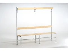 omkleedbank,HxLxD 1650x1500x375mm,houten lijst,frame staal RAL7035