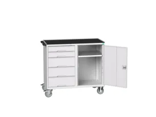 montagetafel 965x1050x550mm staalblad 5 laden kast front RAL7035 - 1