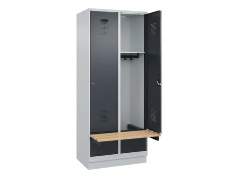 locker met bank,HxBxD 1950x800x815mm,2vak,vak B 400mm,cilinderslot