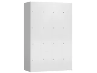 Lockerkast 1800x1185x500mm 4x4 vakken cilinderslot, sokkel, RAL9003 - 1