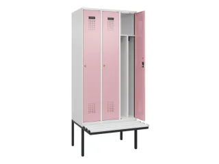 locker met bank,voor scheiding van kleding,HxBxD 2120x900x815mm,3vak - 1