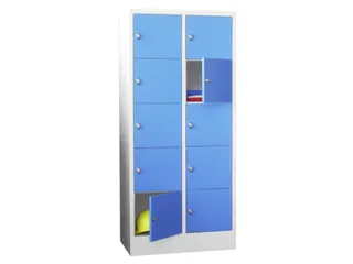 lockerkast,HxBxD 1850x800x500mm,2x5vakken,RAL7035,front RAL5010 - 1