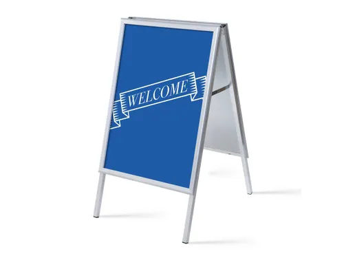 Stoepbord A1 complete set met print "WELCOME" Blauw