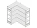 Rayonnage D'angle Hxlxp 2000X1360/1415X535Mm Charge Maxi/élément 900