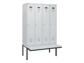 locker met bank,HxBxD 1950x1200x815mm,4vak,vak B 300mm,cilinderslot - 1