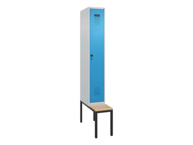 locker met bank,voor scheiding van kleding,HxBxD 2120x300x815mm,1vak