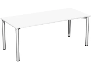vergadertafel,HxBxD 720x1800x800mm,rechthoekig,4voeten RAL9006 - 2