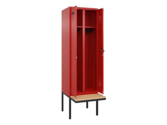 locker met bank,voor scheiding van kleding,HxBxD 2120x600x815mm,2vak