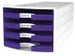 Module tiroirs HAN Impuls 4 tiroirs ouverts violet
