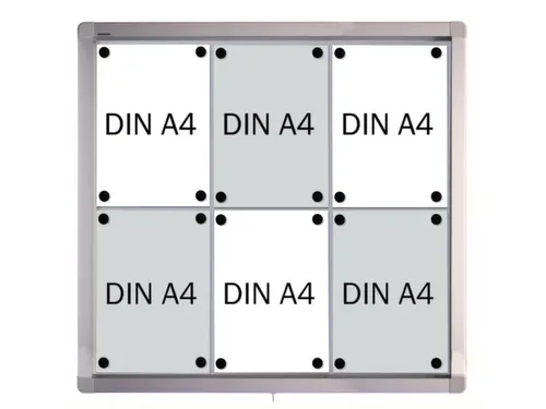 Infovitrine 6xa4 Whiteboard Voor Binnen Aluminium Frame