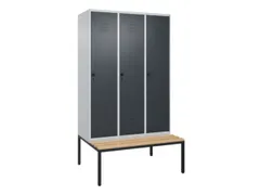Armoire vestiaire avec banc HxlxP 2120x1200x815mm 3compart.