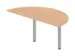 aanbouwtafel,i.h.v.,HxBxD 720-840x1600x800mm,halfrond,NE-esdoorn