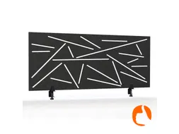 Akoestisch Bureaupaneel met patroon uitsnede 60x160cm Zwart