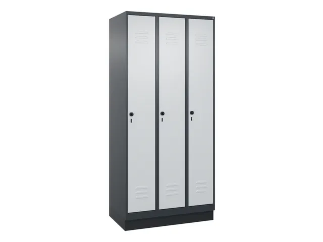 locker,HxBxD 1950x900x500mm,3vak,vak B 300mm,draaigrendel,sokkel