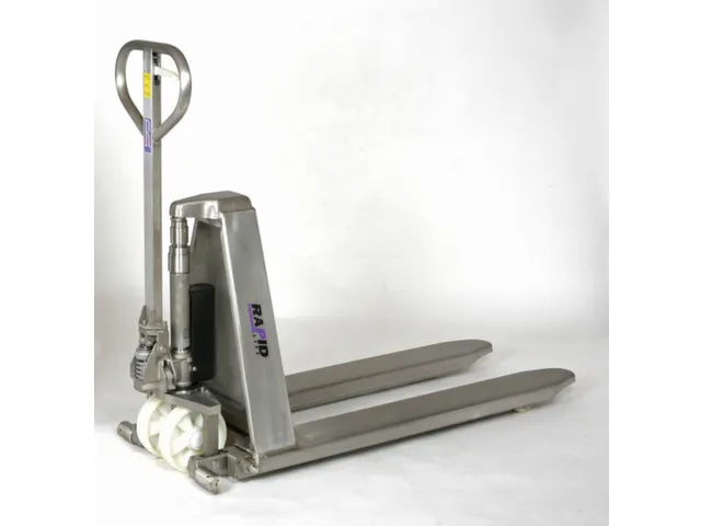 RVS schaarhefwagen,draagverm. 1000kg,vork L 1150mm,zwenkwielen nylon