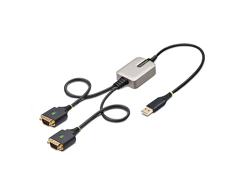 2ft 2-Port USB to RS232 Serial Adapter