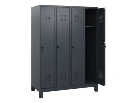 schoollocker,HxBxD 1630x1200x500mm,4vak,vak B 300mm,draaigrendel