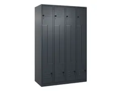 Z-garderobekast,HxBxD 1850x1200x500mm,vak B 150/300mm,draaigrendel