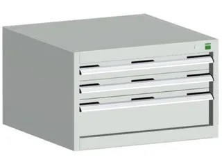 ladekast HxBxD 400x650x650mm 3laden RAL7035 - 1