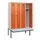 locker met bank,HxBxD 1950x1200x815mm,4vak,vak B 300mm,draaigrendel