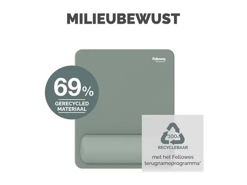 Muismat met polssteun Fellowes Breyta saliegroen 20x24cm