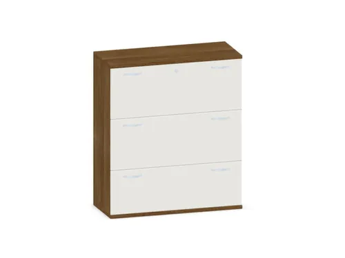 hangmappenkast 1150x1000x430mm 3hangmappenframes Noten + Wit