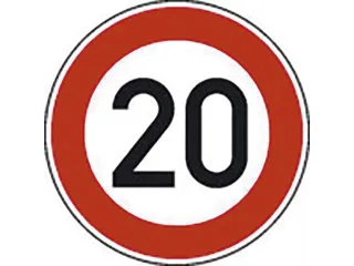 verkeersbord,maximumsnelheid 20km/h,conform StVO,aluminium - 1
