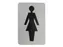 Infobord toilet Vrouw RVS 6x11cm