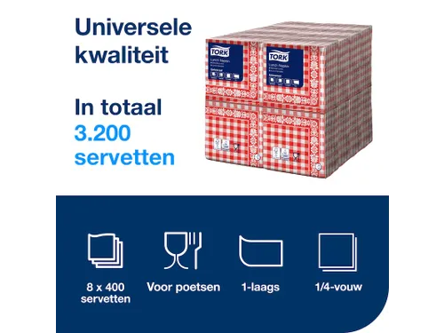 Tork 509350 Lunchservet Red Check 32,8x32,5cm