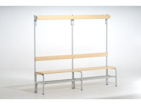 omkleedbank,HxLxD 1650x1500x375mm,houten lijst,frame staal RAL7035