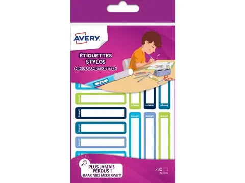 Family mini naametiketten 5 x 1cm blauw/groen 30 stuks