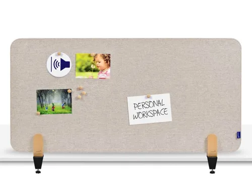 Elements Bureauscherm 60x120 akoestisch Beige klemmen