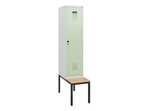 locker met bank,HxBxD 1950x400x815mm,1vak,vak B 400mm,draaigrendel