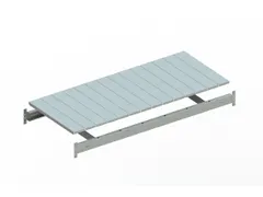 legbord van plaatstaal,v. breedvakstelling,BxD 1400x650mm,vakl. 600kg