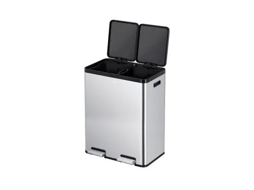 Afvalbak EKO Essential Recycler pedaalemmer 2x30liter RVS